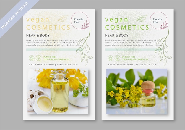 Voorbeeld van een flyer voor cosmetica met set