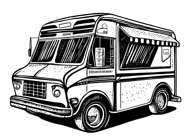 Vector voorbeeld van het logo van de foodtruck