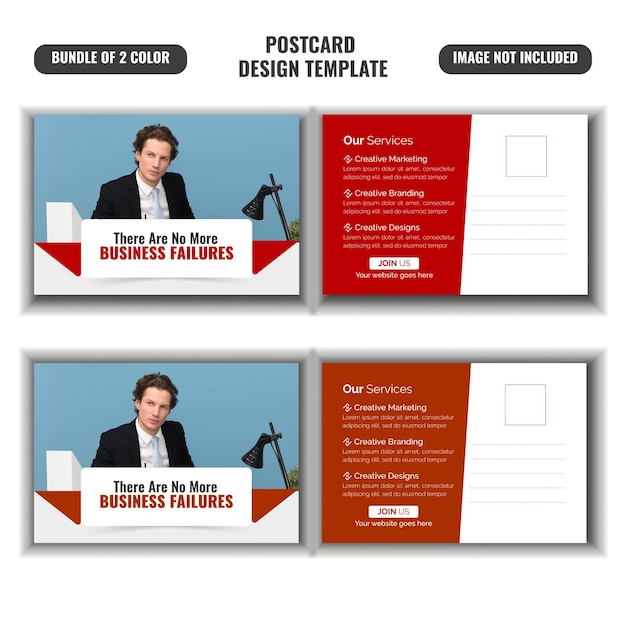 Voorbeeld van postkaart voor zakelijke of marketingbureaus