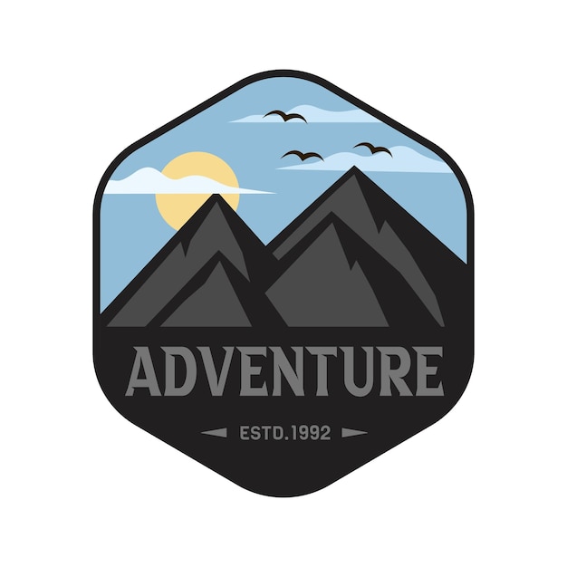 Vector voorbeeld voor het ontwerpen van het logo van adventure outdoor