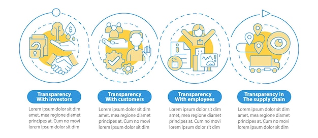 Voorbeelden van transparantie blauwe cirkel infographic sjabloon