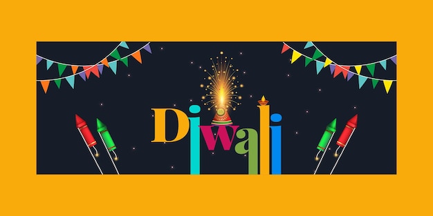 Voorblad van indiase festival happy diwali-sjabloon