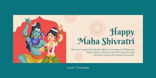 Voorbladontwerp van gelukkig maha shivratri indian festival-sjabloon