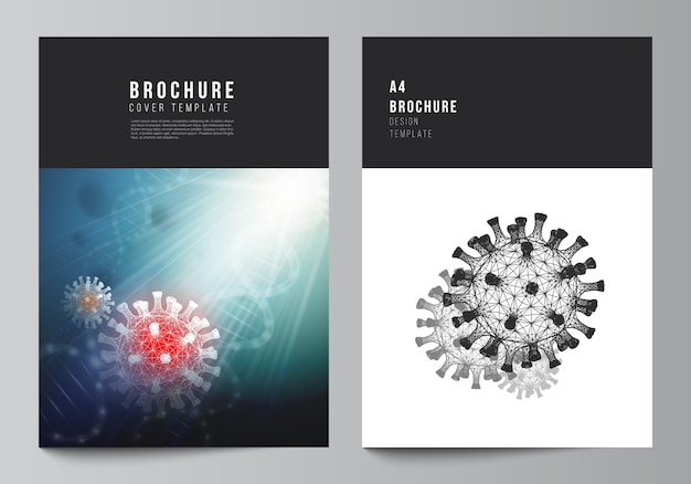 Voorbladsjabloon met 3d-afbeelding van coronavirus. covid-19, coronavirus-infectie.