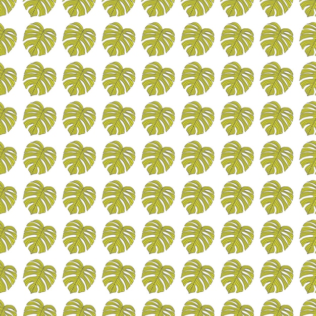 Voorgevormde omtrek monstera silhouetten naadloze patroon Palm bladeren eindeloze achtergrond Botanische wallpaper