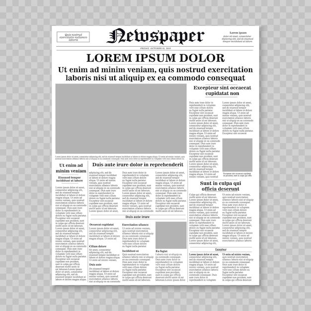 Vector voorpagina van de krant