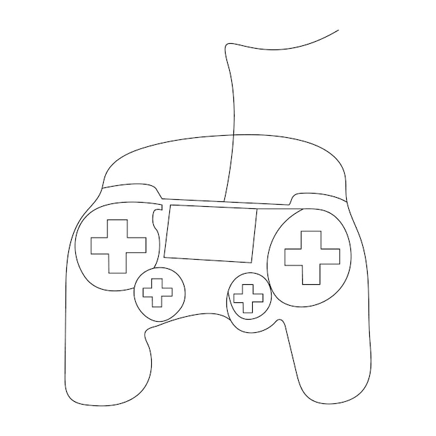 Voortdurende een lijn kunst handtekening van Game controller vector illustratie