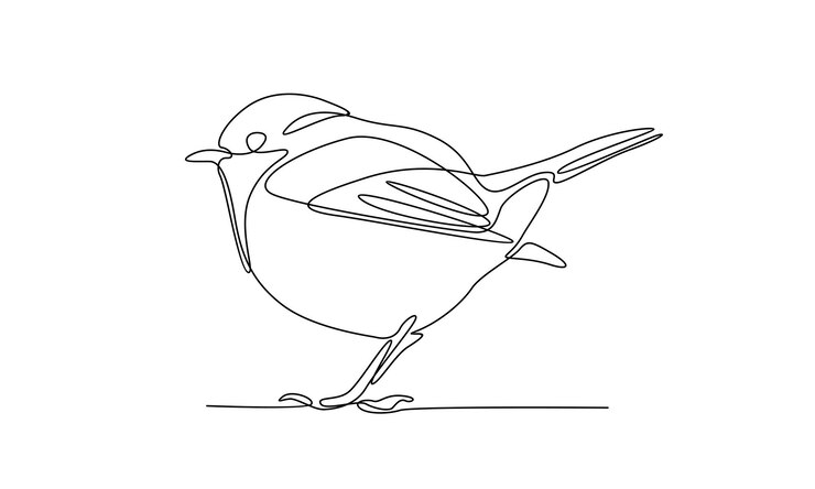 Voortzetting van de lijn van de vogel illustratie