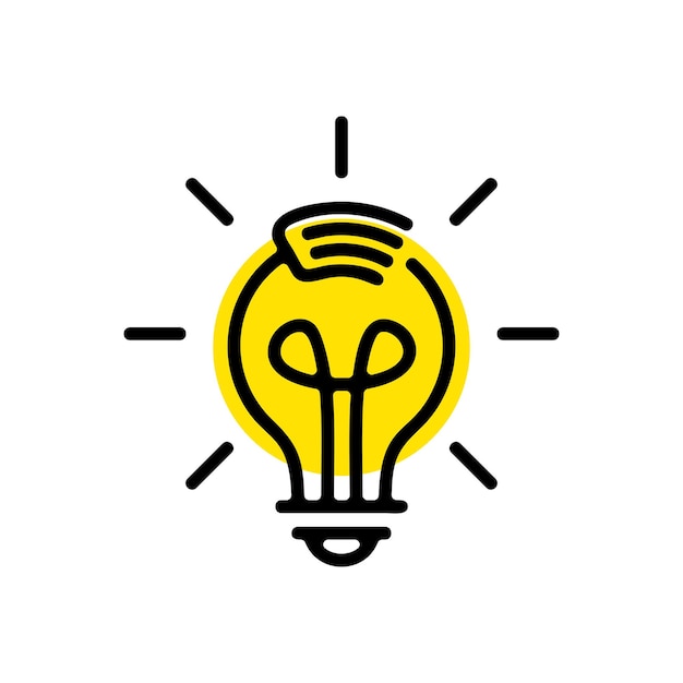 Vork lamp voedsel idee slimme logo vector pictogram illustratie