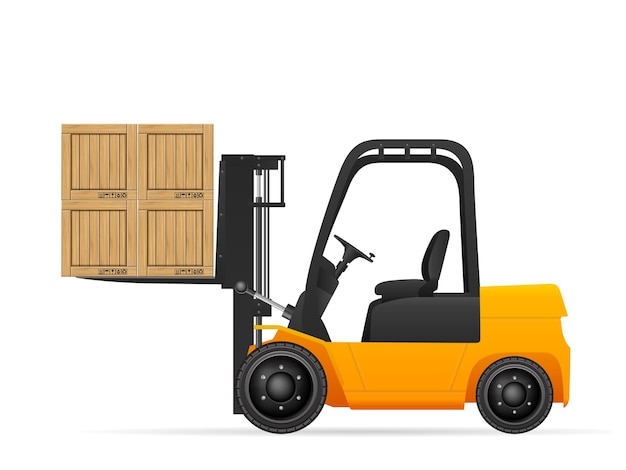 Vorkheftrucks met houten dozen