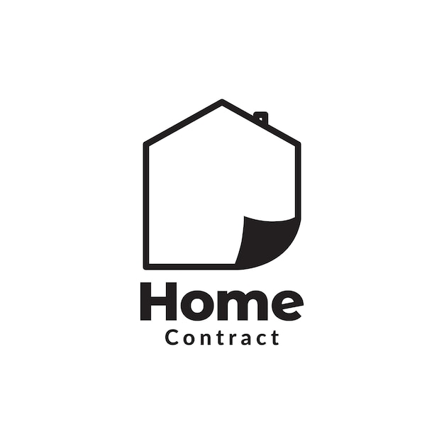 Vorm papier met huis contract logo ontwerp vector grafisch symbool pictogram teken illustratie creatief