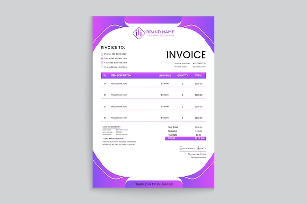 Vorm van factuur voor flat design onroerend goed