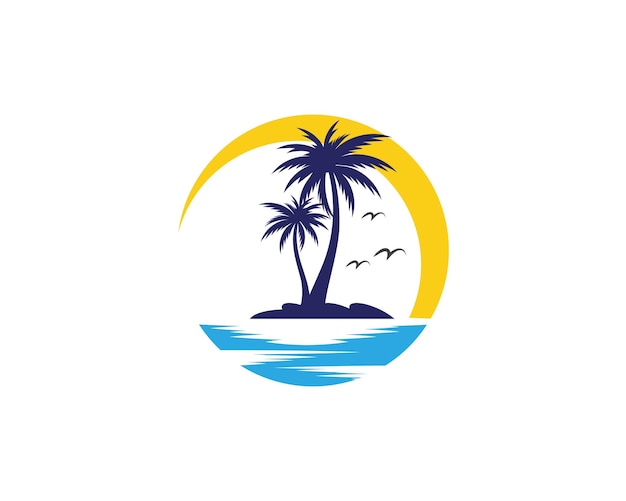 Vorm van het logo voor de zomer van de palmbomen