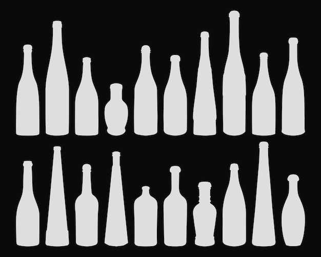 Vorm van het silhouet van de fles voor het water van het alcoholbier Kvass Omtrek van de container voor het bewaren van vloeistof