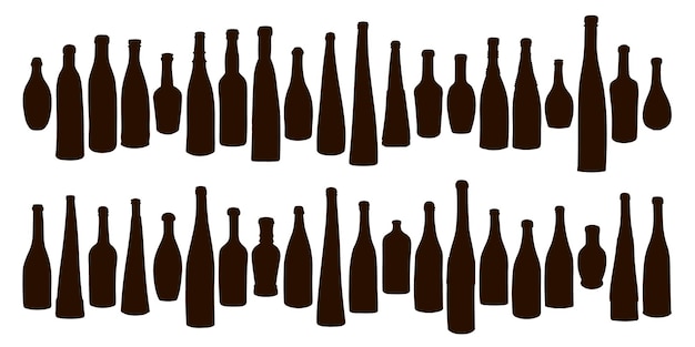 Vector vorm van silhouet van fles voor alcohol bier kvass wateren overzicht van container voor het opslaan van vloeistof