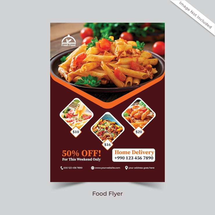 Vector vorm voor het ontwerp van een voedselflyer