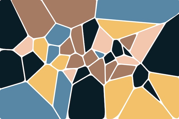 Vector voronoi mozaïek patroon kleurrijk diagram geometrische tegel textuur, achtergrond, steen texture