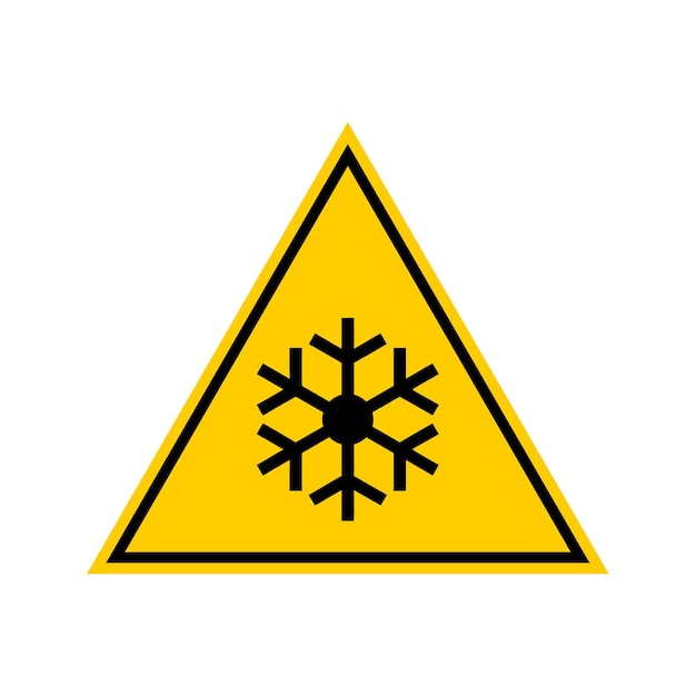 vorst gevaren gebied symbolen op geel driehoek bord waarschuwingsbord