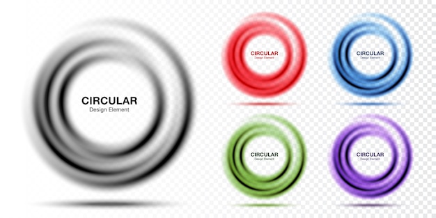 Vettore banner rotondo gradiente di vortice layout di presentazione del testo struttura astratta del cerchio blu ricciolo cornice circolare sfumata traslucida