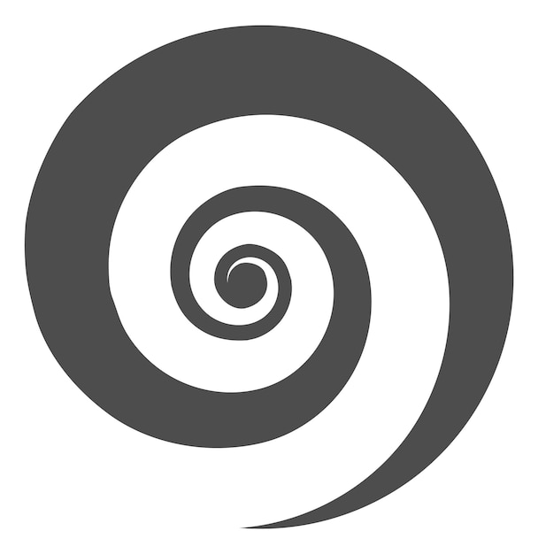 Vortex-logo. Ronde spiraalvorm. Hypnotische illusie geïsoleerd op een witte achtergrond