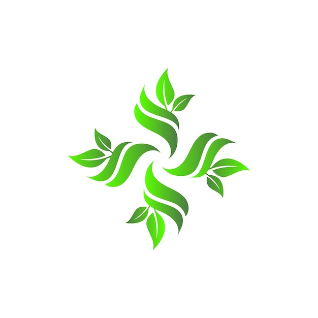 Шаблон логотипа Вортекса логотип листьев Вортекса