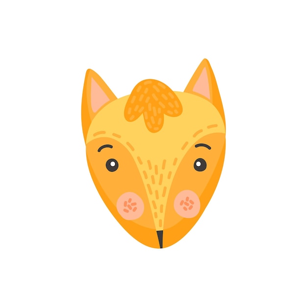 Vos dieren in het wild dier hoofd schattig dier gezicht geïsoleerd plat cartoon hoofd Vector grappig kinderachtig masker tod shefox kinderachtig print Comic emoticon emoji ontwerp grappig zoet karakter bos dier portret