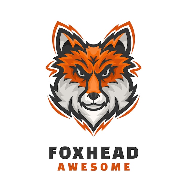 vos hoofd charcter mascotte logo