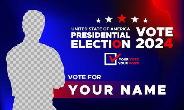vote 2024 presidential election day in united states political election campaign banner background