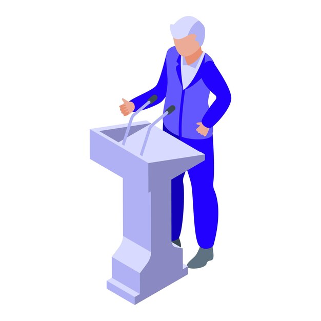 Vote character icon isometric vector booth election people democracy