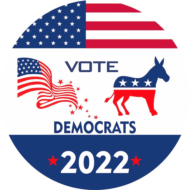 Vector vote to democrats logo usa flag