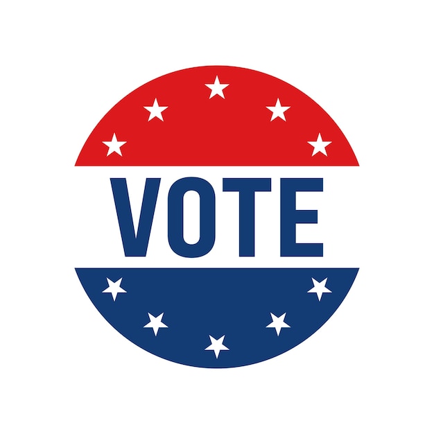 vote on election day red white and blue with stars circular poster or pinback button