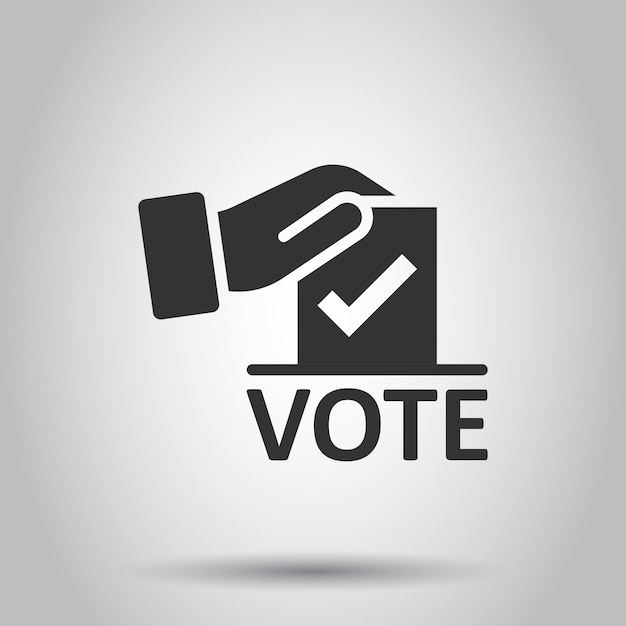 Vector vote icon in flat style ballot box vector illustration on white isolated background election business concept