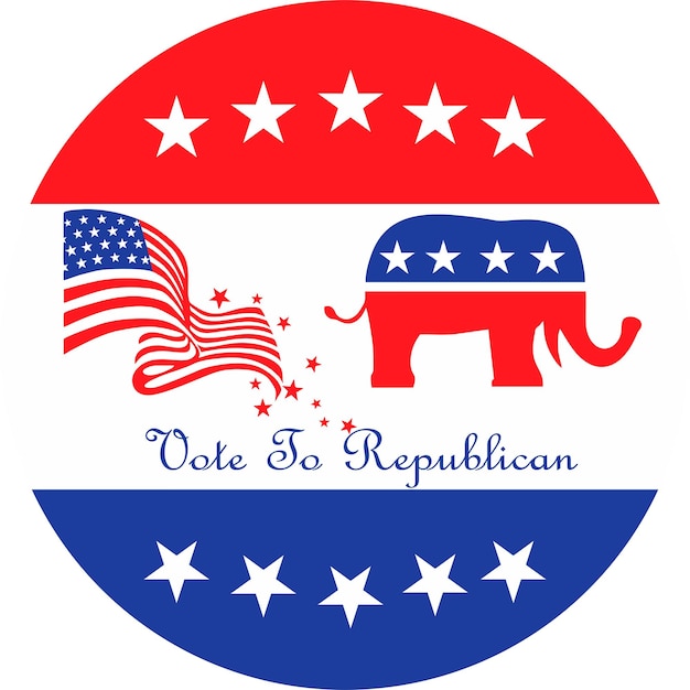 Vector vote to republican logo usa flag