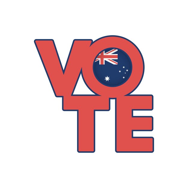 投票サインポストカードポスター オーストラリア国旗のバナー ベクトルイラスト