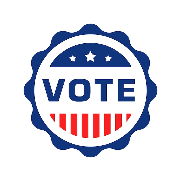 vote sticker icon flat style