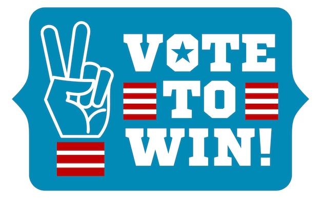 Vector vote to win label american national political sticker