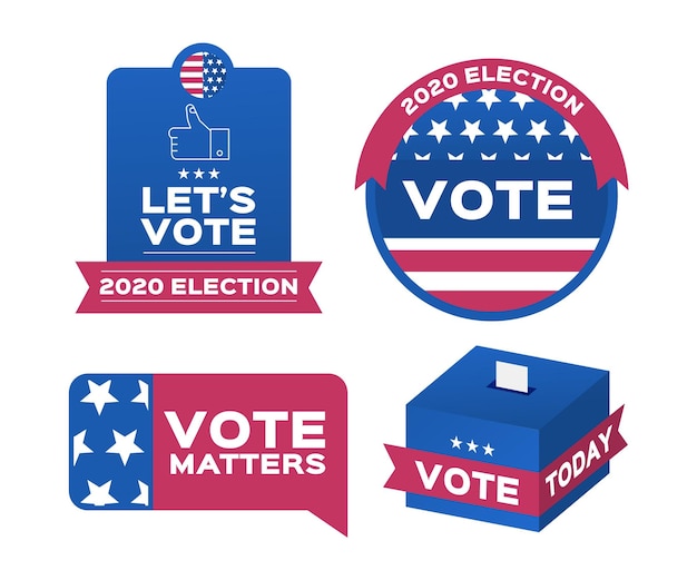 Vector voting badges & sticker pack
