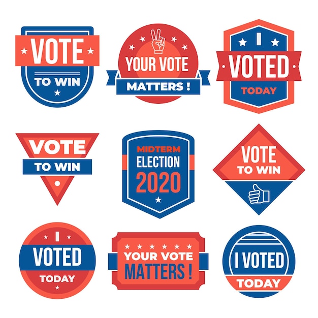 Vector voting badges & sticker set