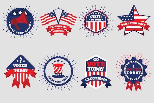 Vector voting badges and stickers pack