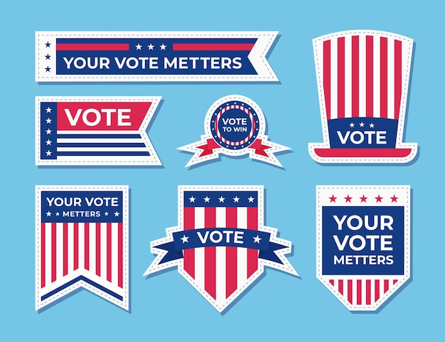 Vector voting badges and stickers