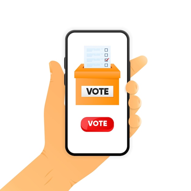 Значок ящика для голосования Концепция голосования на выборах Онлайн-голосование Бросьте бюллетень в ящик для голосования
