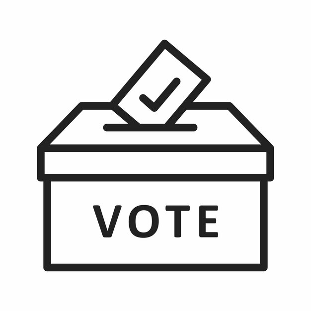 Vector voting box icon illustration in outline style