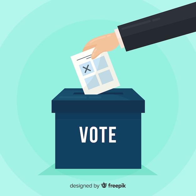 Vector voting and election concept with box