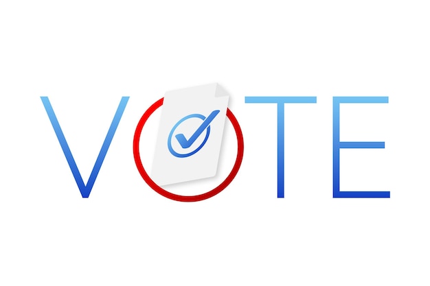 Voting symbols check marks referendum and poll choice event