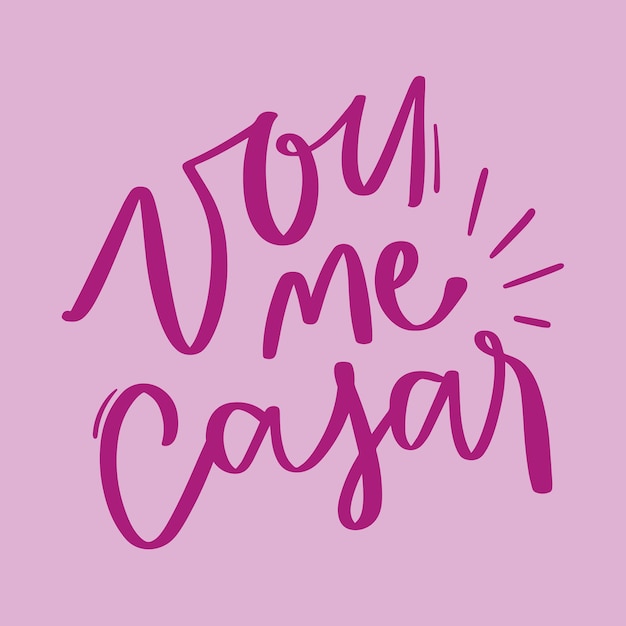 Vou mij casar. Ik ga trouwen in het Braziliaans Portugees. Moderne handlettering. vector.