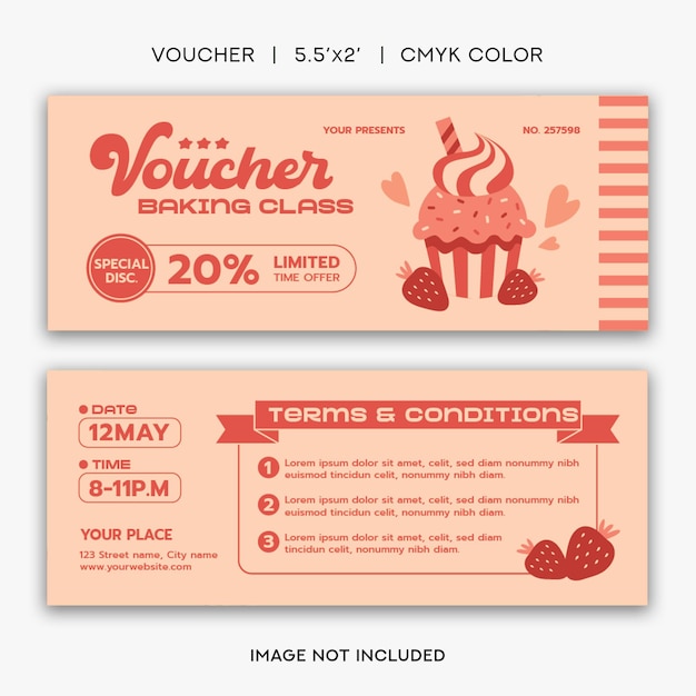 Vector a voucher for a bakery shop