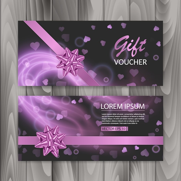 Voucher, cadeaubon. Happy Valentine's Day gift banners