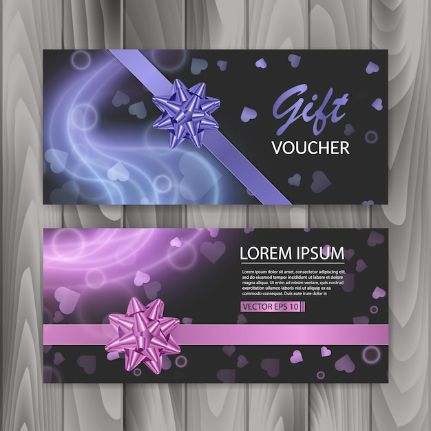 Vector voucher, gift certificate. happy valentine's day gift banners