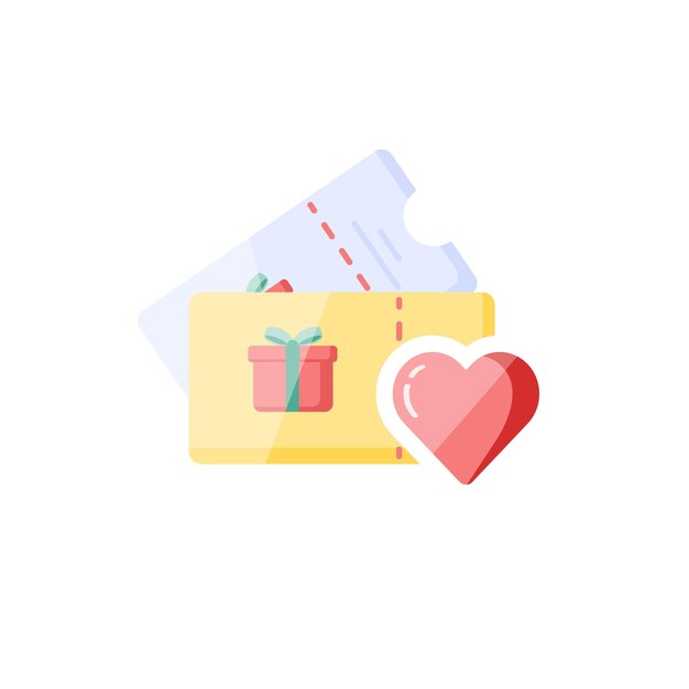 voucher icon and illustration in flat design