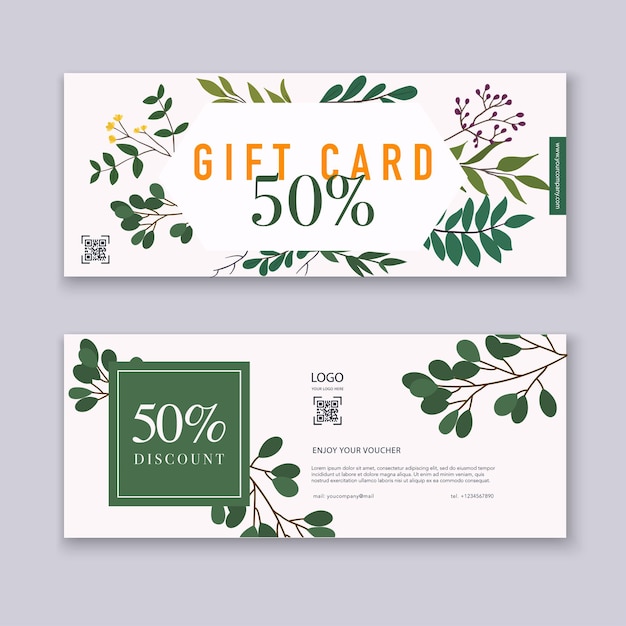 Voucher template with color gift box certificate Background design coupon invitation currency Vector illustration